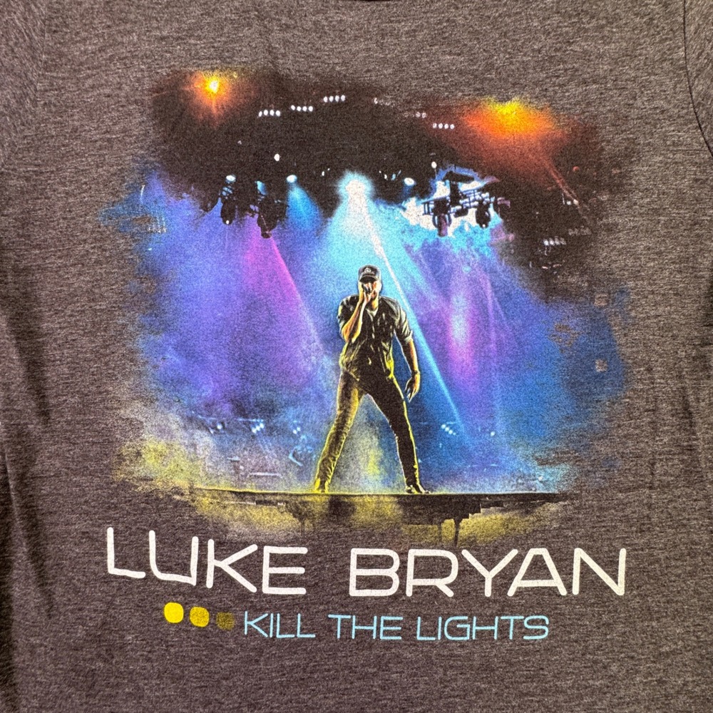 Luke Bryan Unisex "Kill‎ The Lights" Concert Tour T-Shirt Size Medium